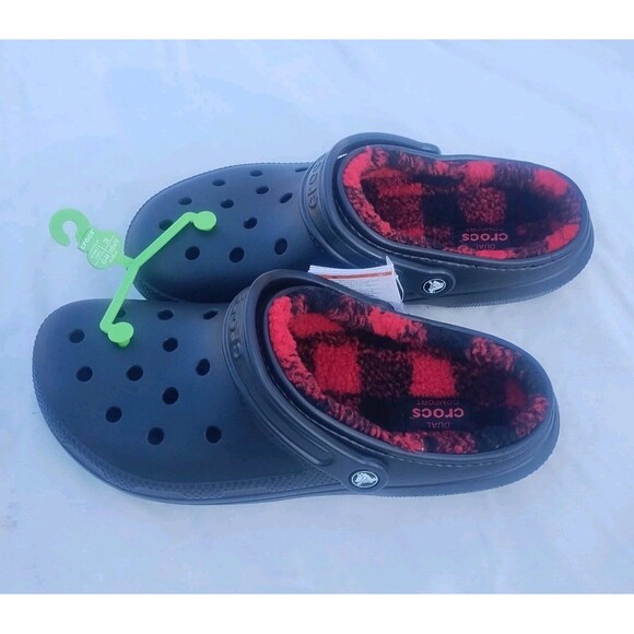 Crocs Classic Lined Buffalo Check Clog Black US Men's Size 10 Women's 12 NEW - Picture 4 of 5
